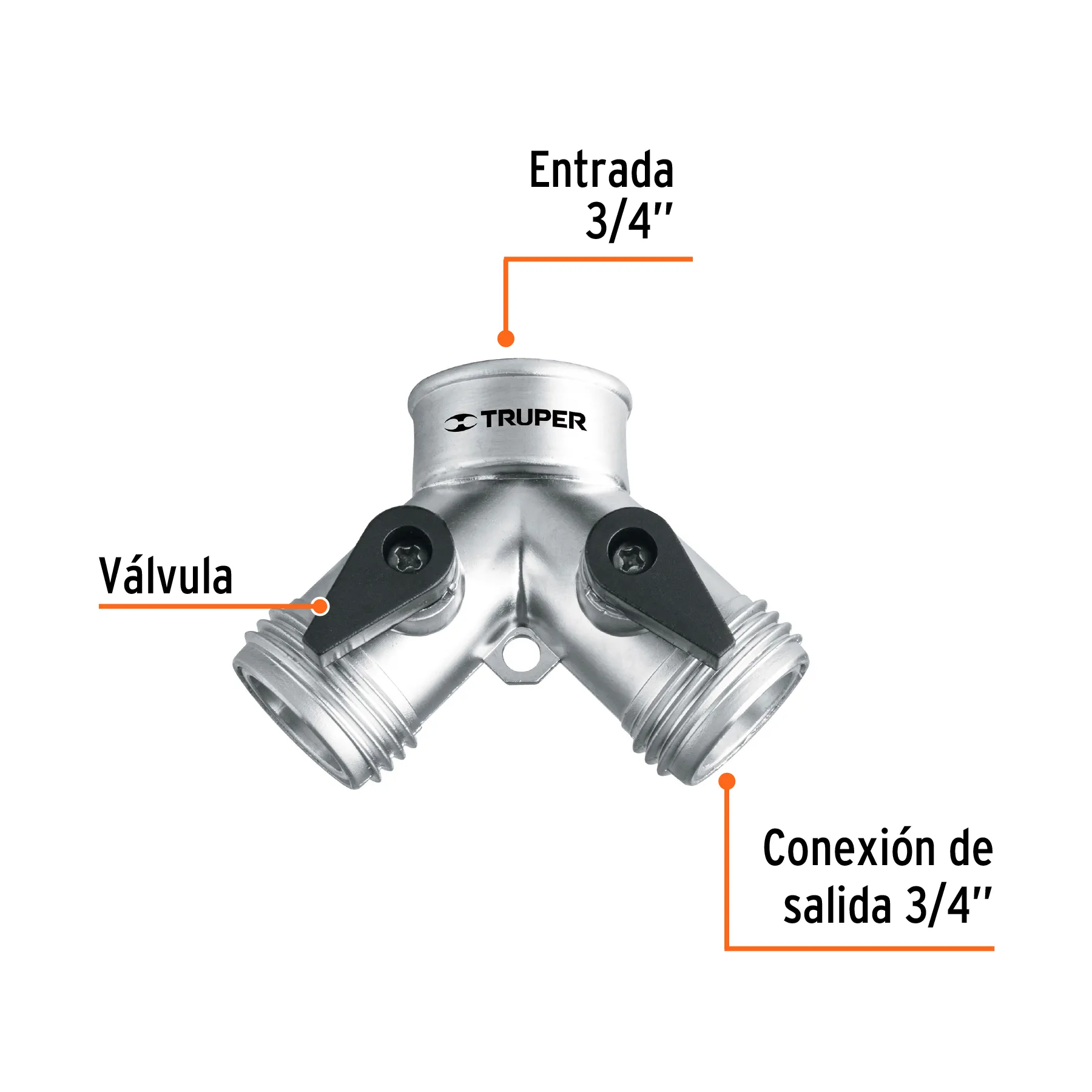 Conector Y para manguera Truper Metalico