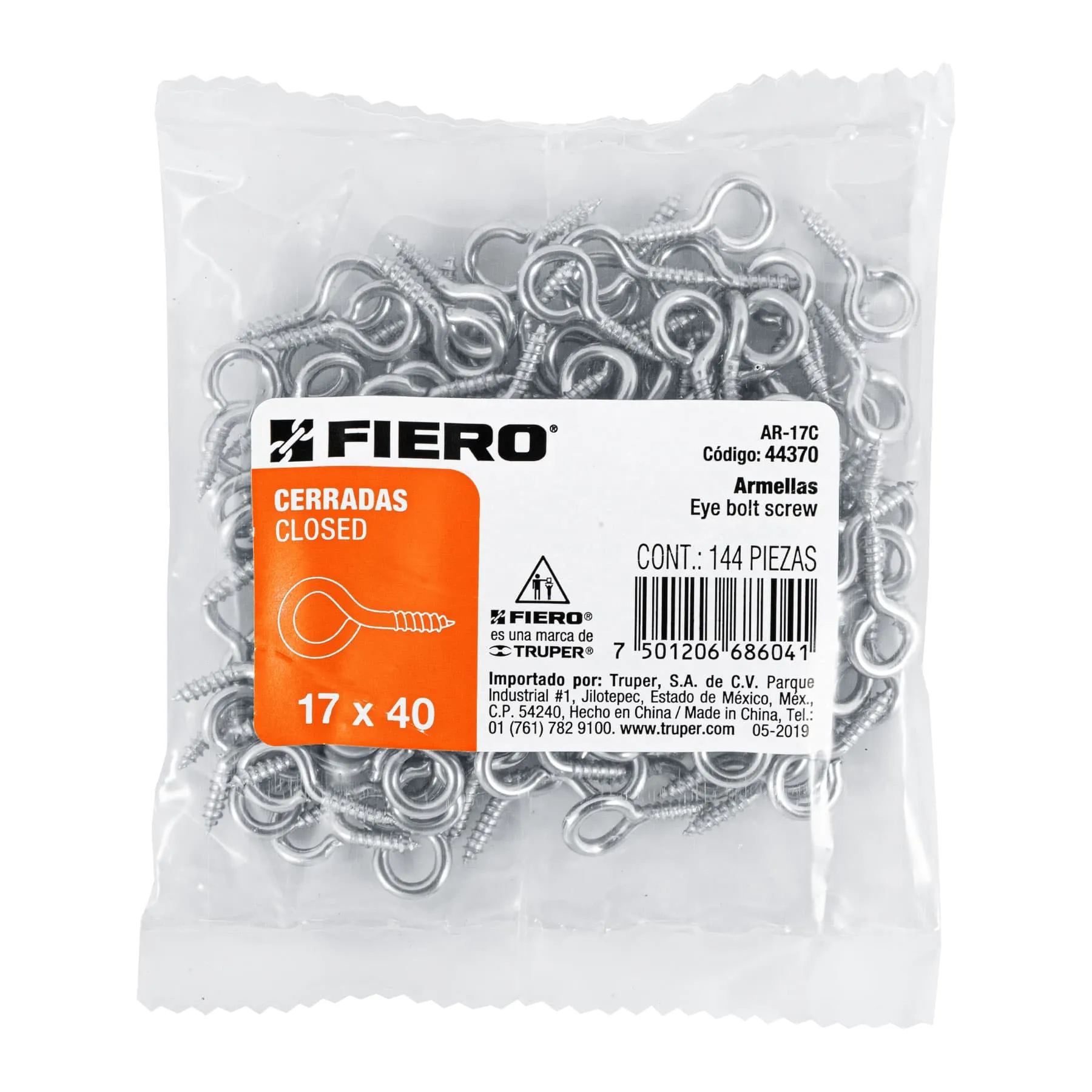 Armella 17 x 40 Fiero Cerrada Bolsa (144 pz)