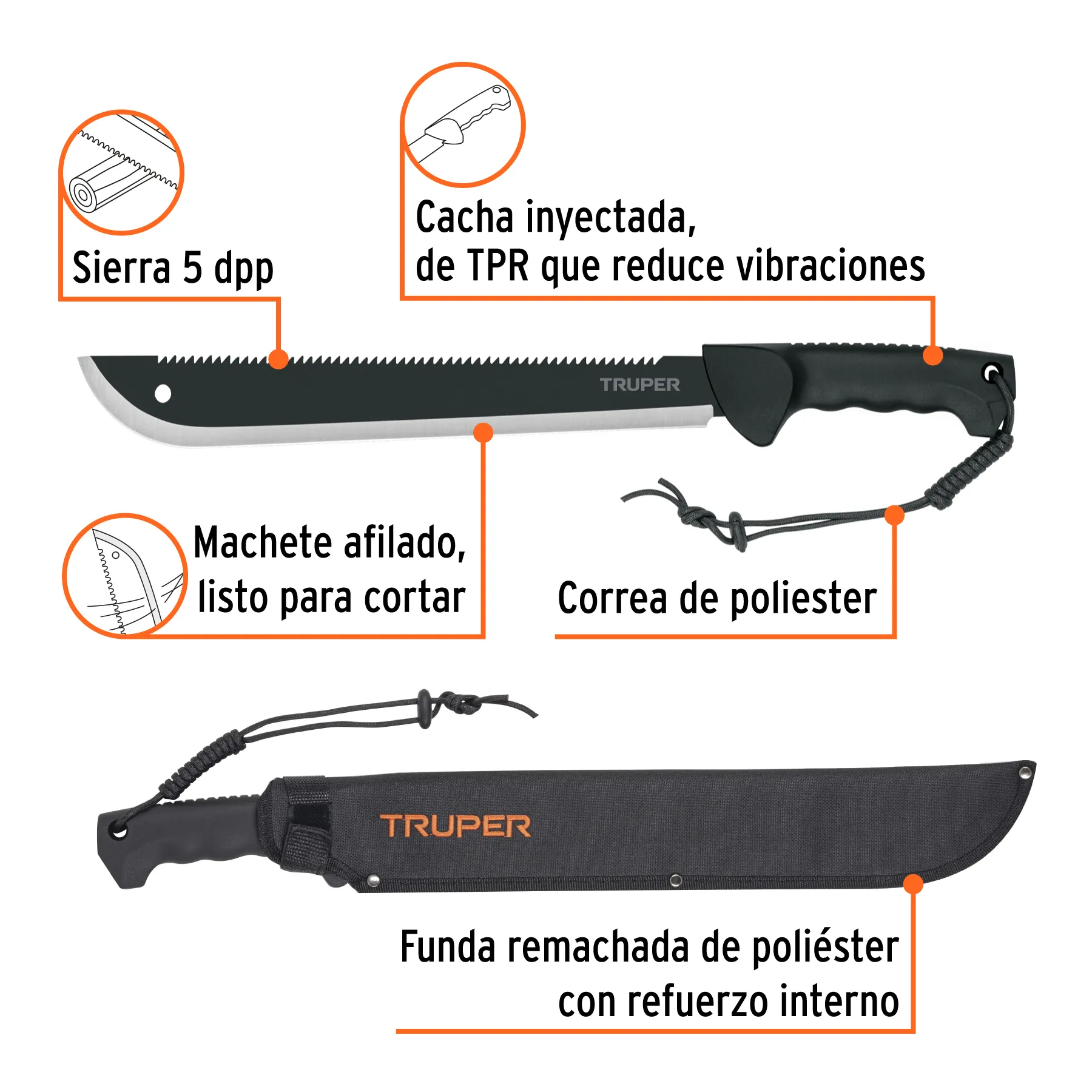 Machete 14 " Truper Doble filo