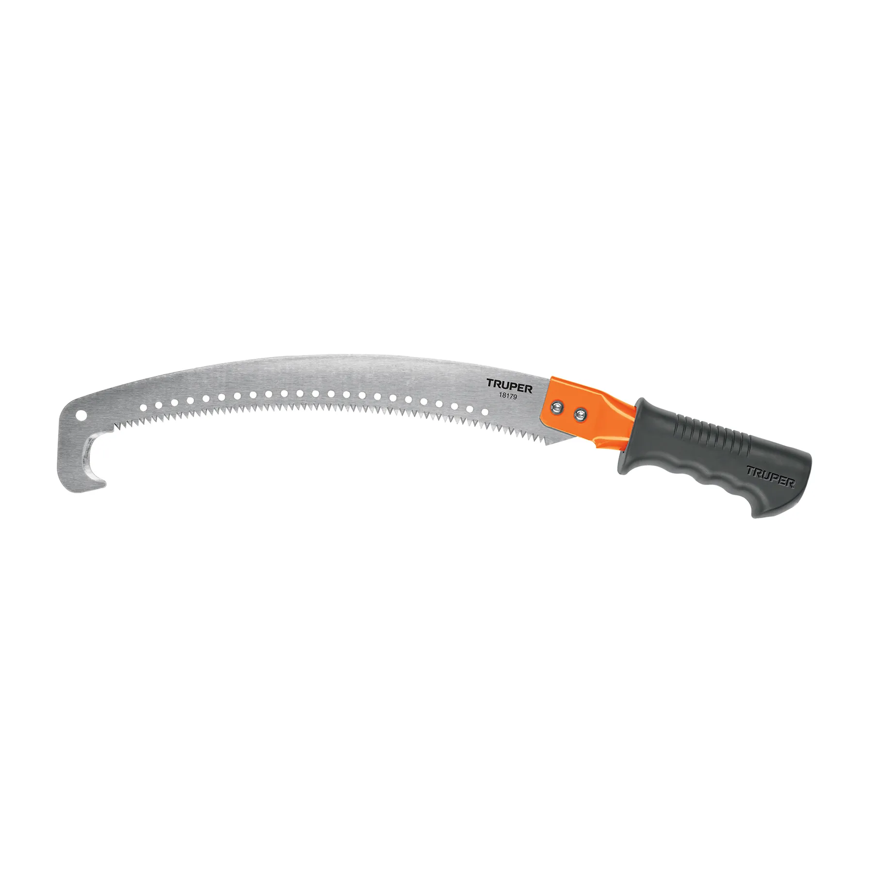Serrucho de poda 14 " Truper Hoja curva con gancho Mango comfort grip