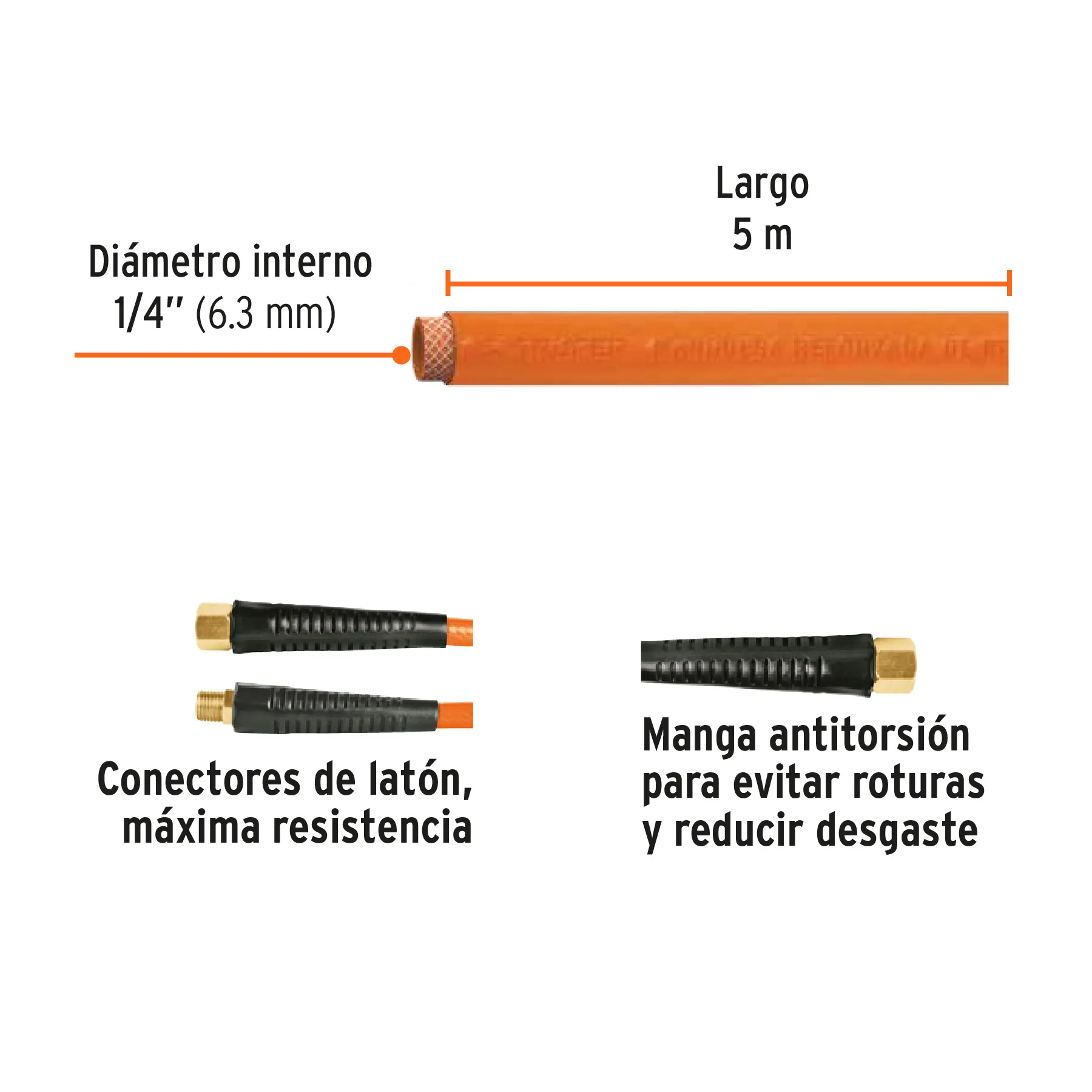 Manguera para compresor 5 m Truper