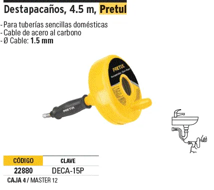 Destapacaños 4.5 m Pretul