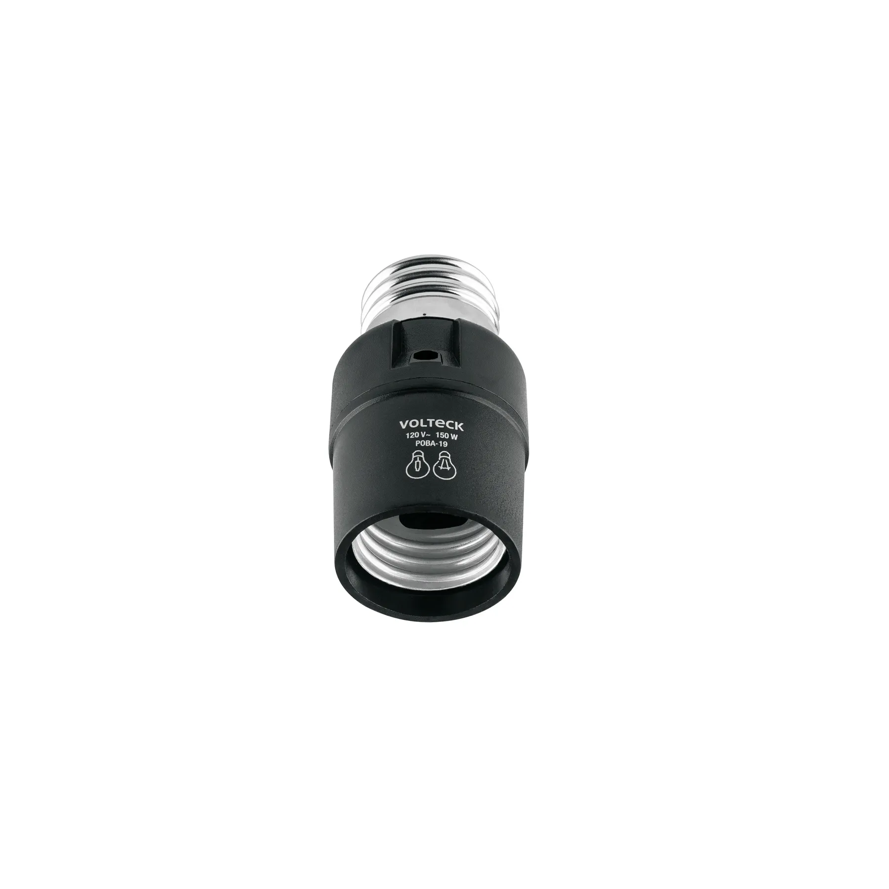Soquet (Porta-lampara) Negro Volteck Policarbonato Con sensor de luz
