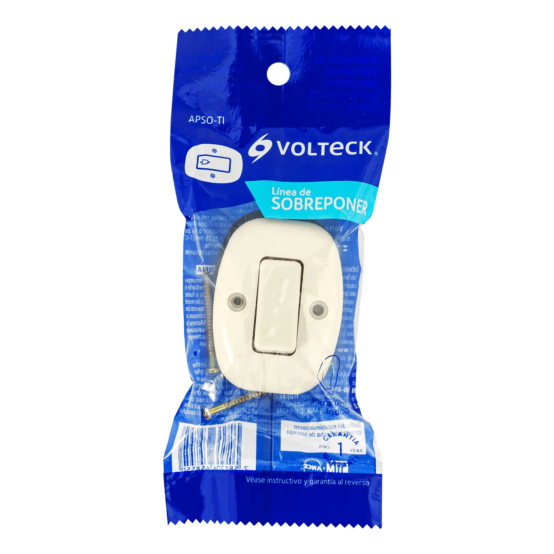 Interruptor para timbre Blanco Volteck De sobreponer