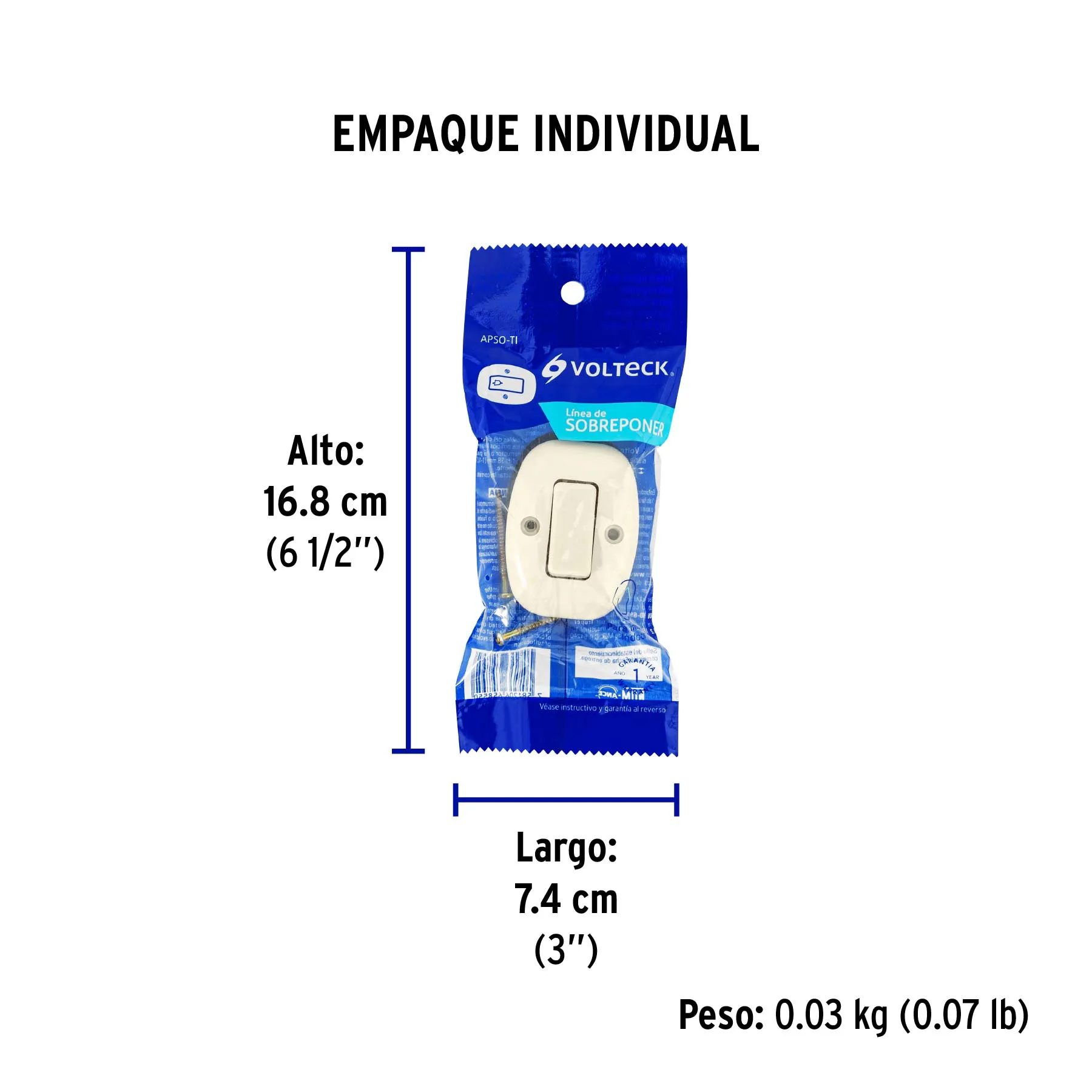 Interruptor para timbre Blanco Volteck De sobreponer