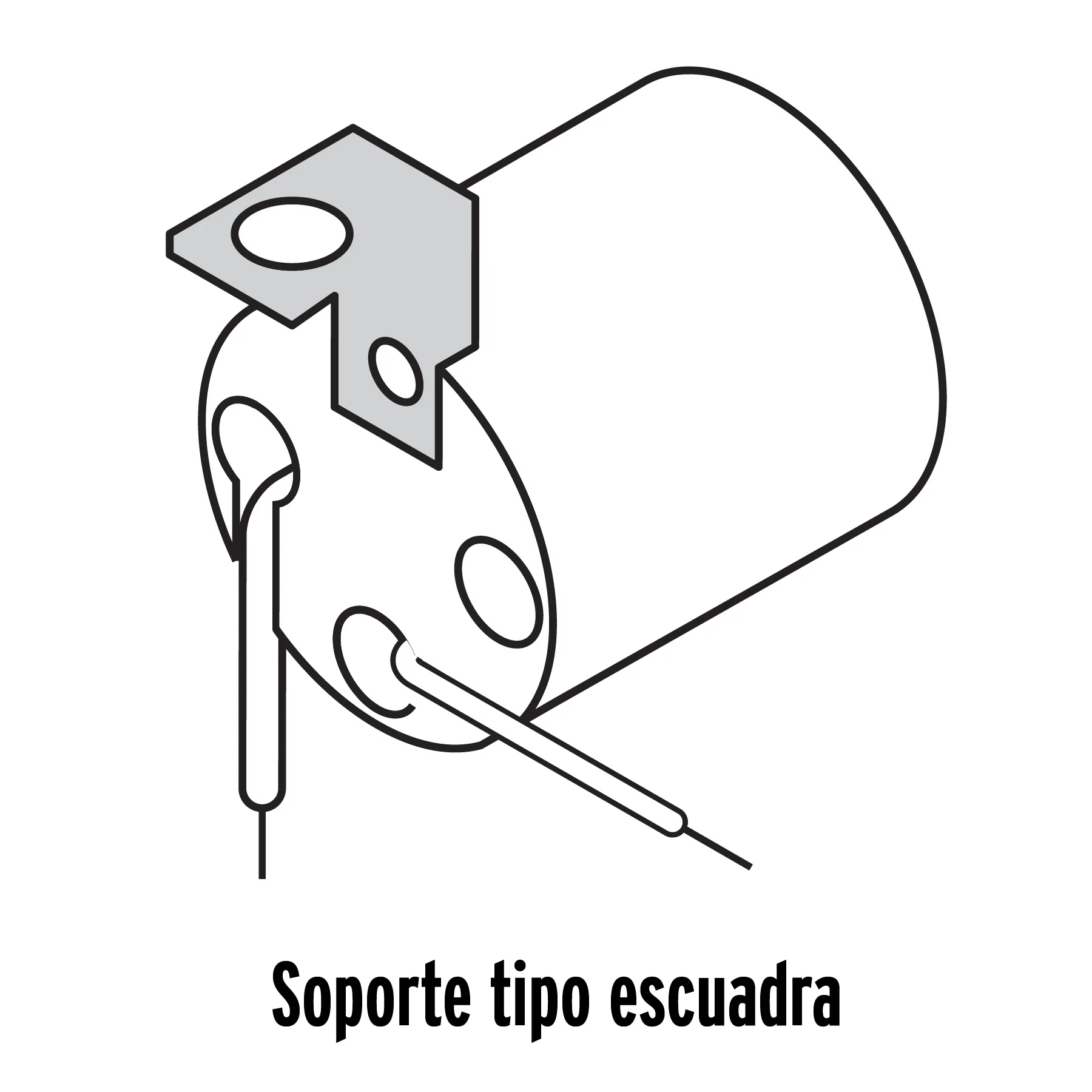 Soquet (Porta-lampara) con soporte Blanco Volteck Porcelana Escuadra