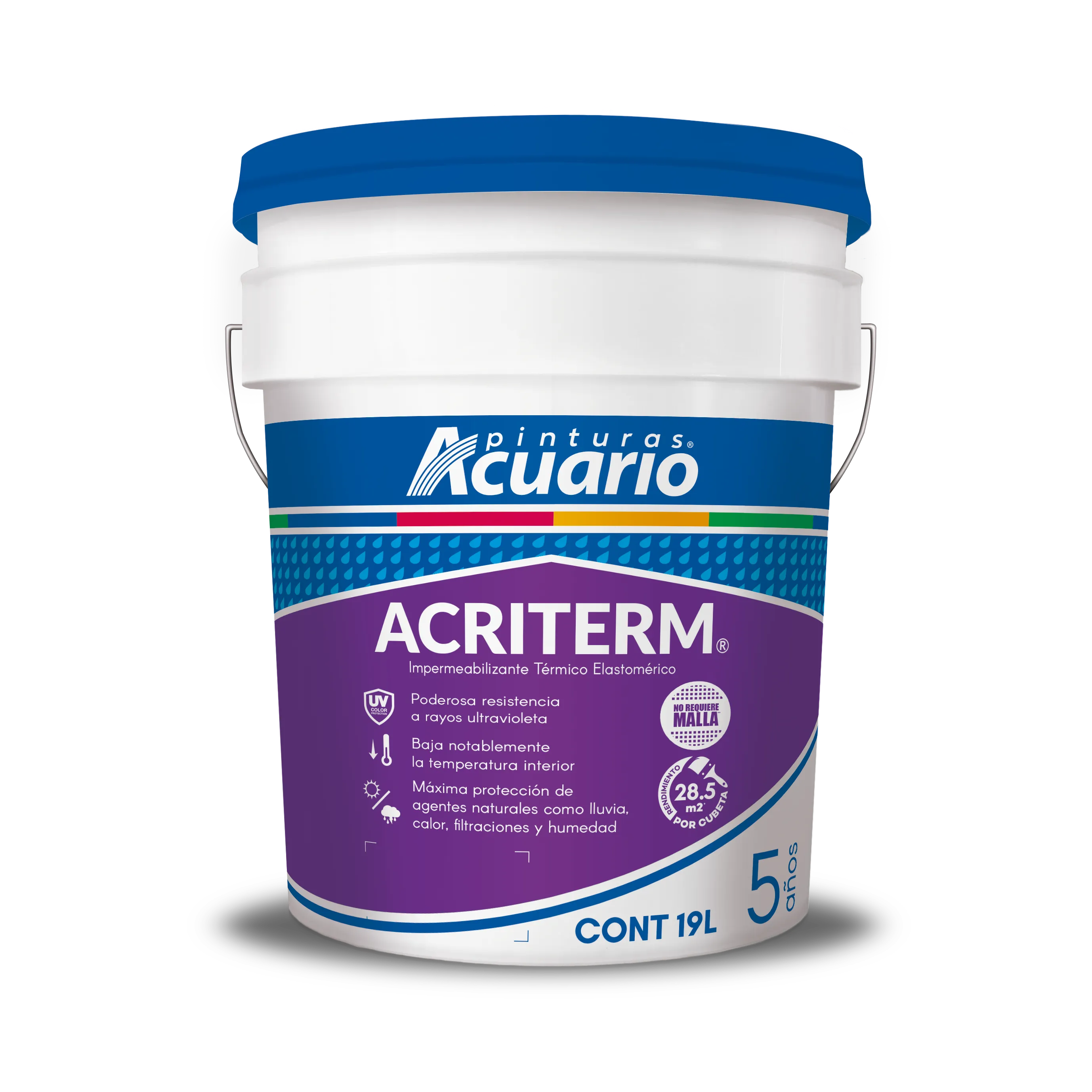 Impermeabilizante Blanco 19 L 5 Años Acuario Acriterm