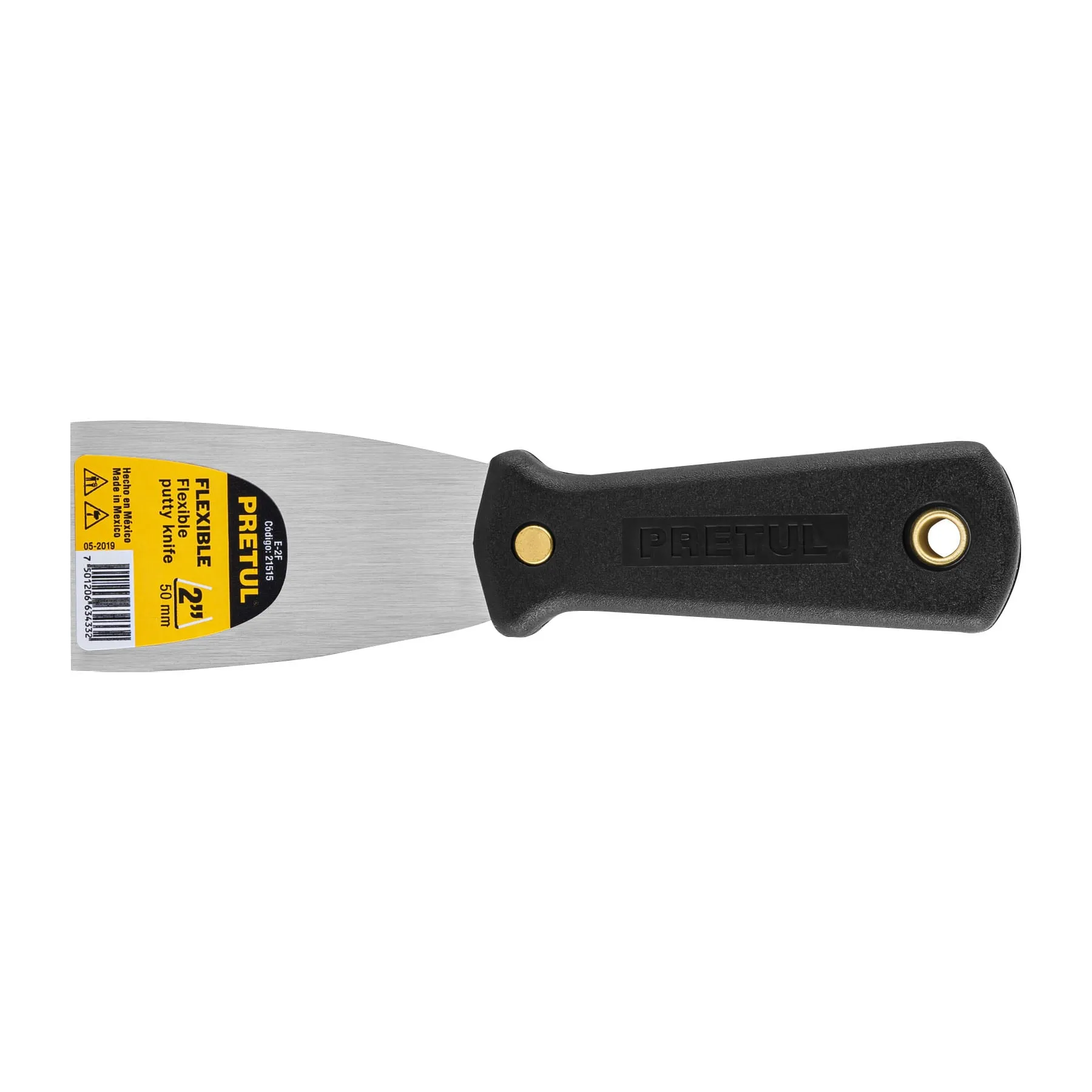 Espatula 2 " Corte diagonal Pretul Hoja de acero Mango plastico Flexible