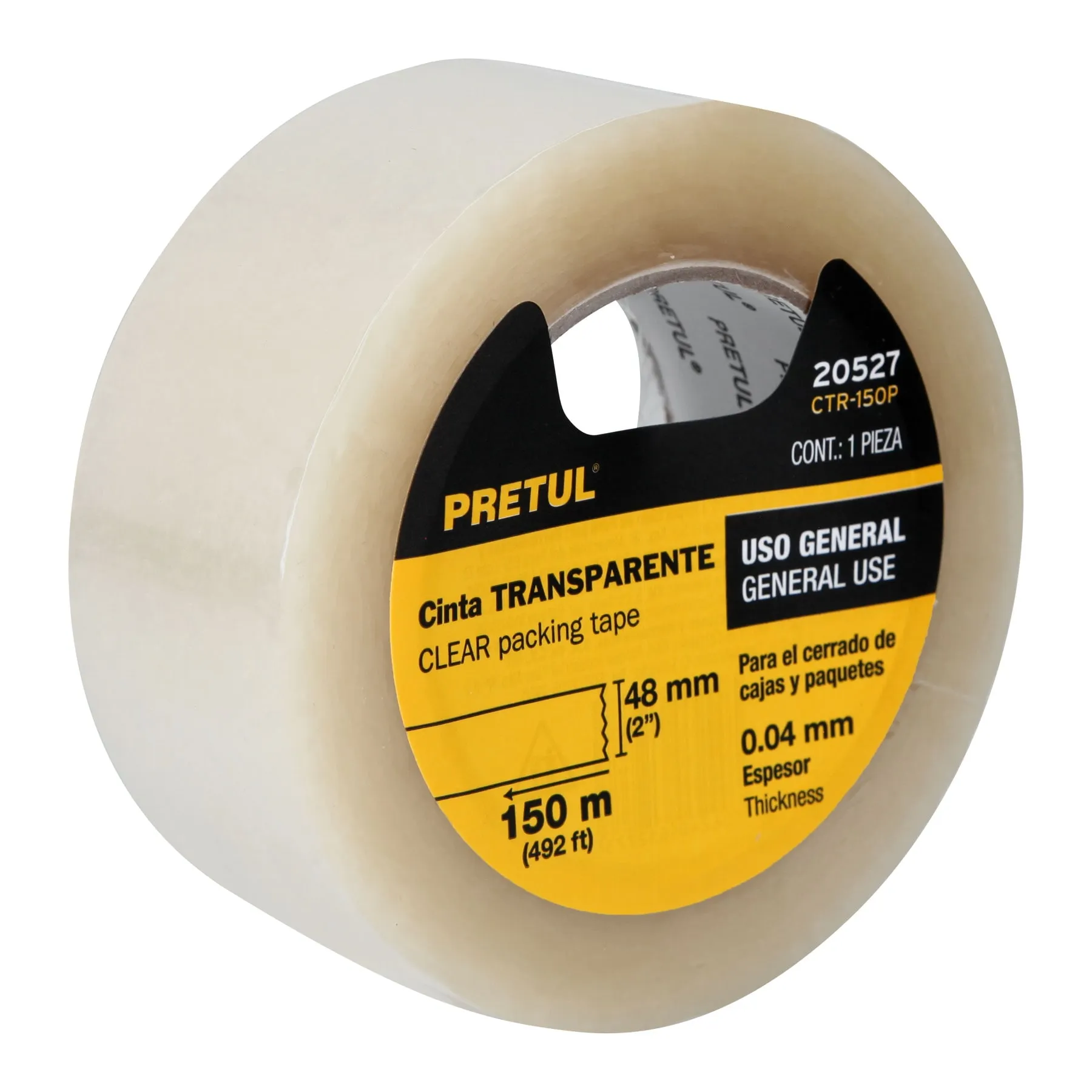 Cinta de empaque Transparente 150 m Pretul
