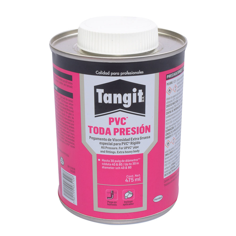 Pegamento para tubería Transparente 475 ml Tangit Bote PVC TODA PRESIÓN