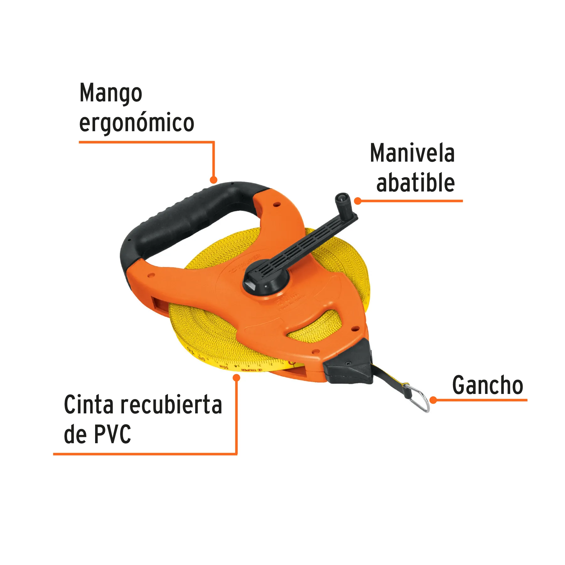 Cintas largas (50 m) Truper De Fibra de vidrio ,tipo cruceta