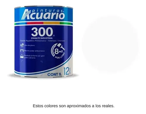 Pintura de esmalte Blanco mate 1 L (1000 ml) Acuario 300