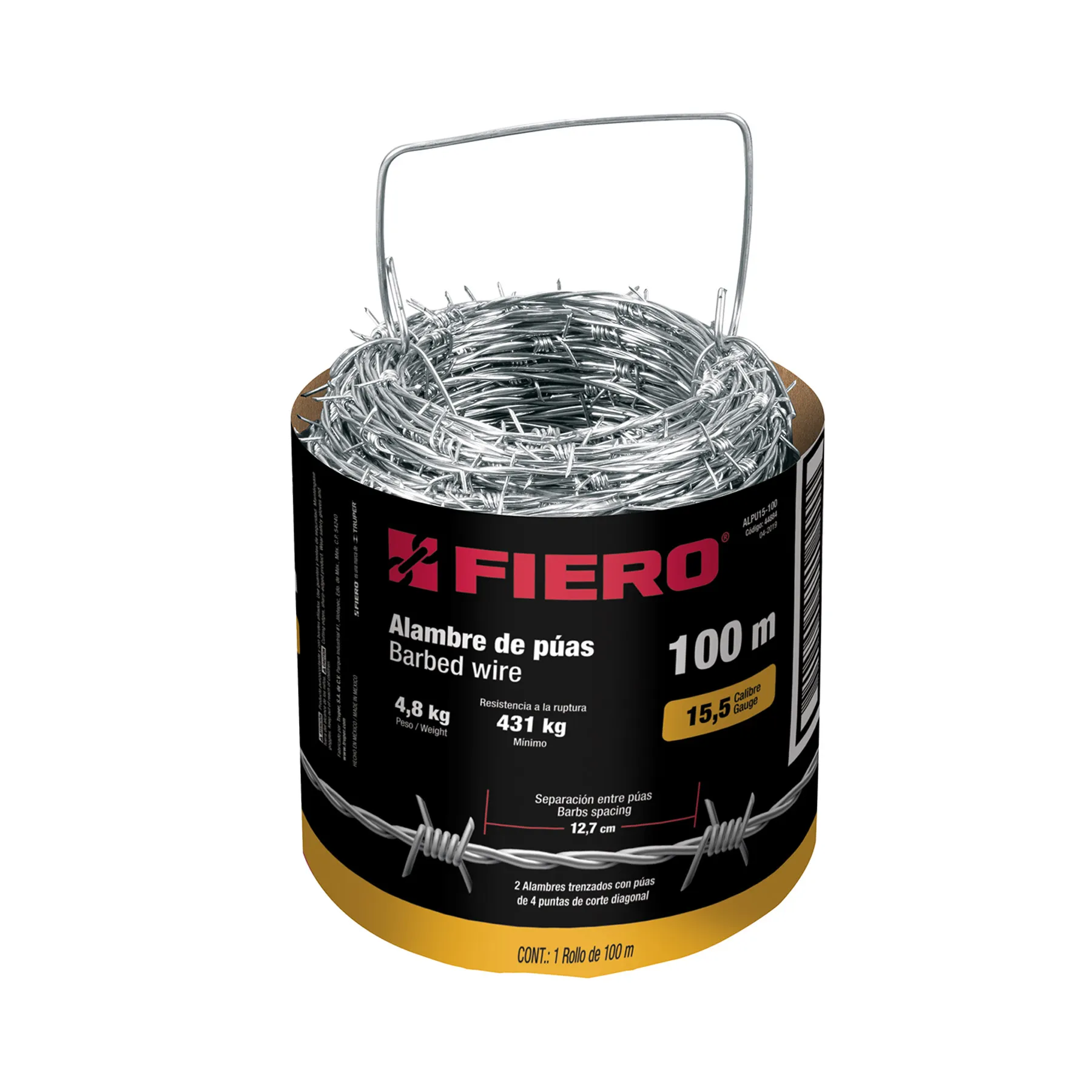 Alambre de puas galvanizado 100 m Fiero