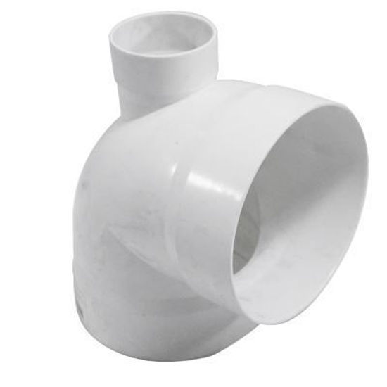 Codo con salida PVC sanitario Amanco 2 " 4 " Trasera