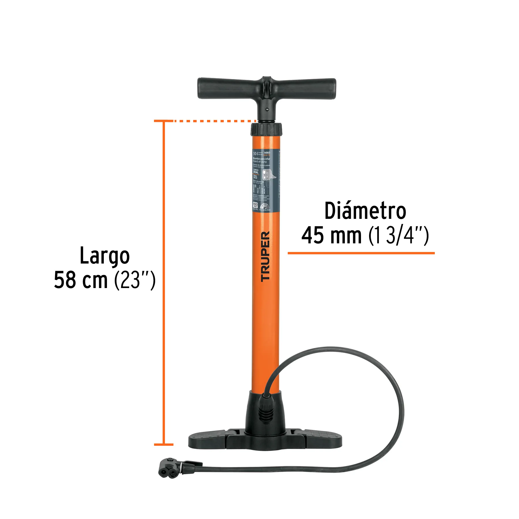 Bomba manual para inflar Truper