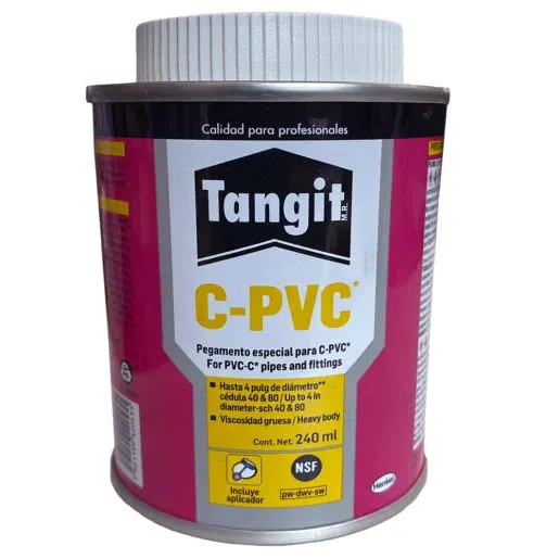 Pegamento para tubería Amarillo 240 ml Tangit Bote CPVC