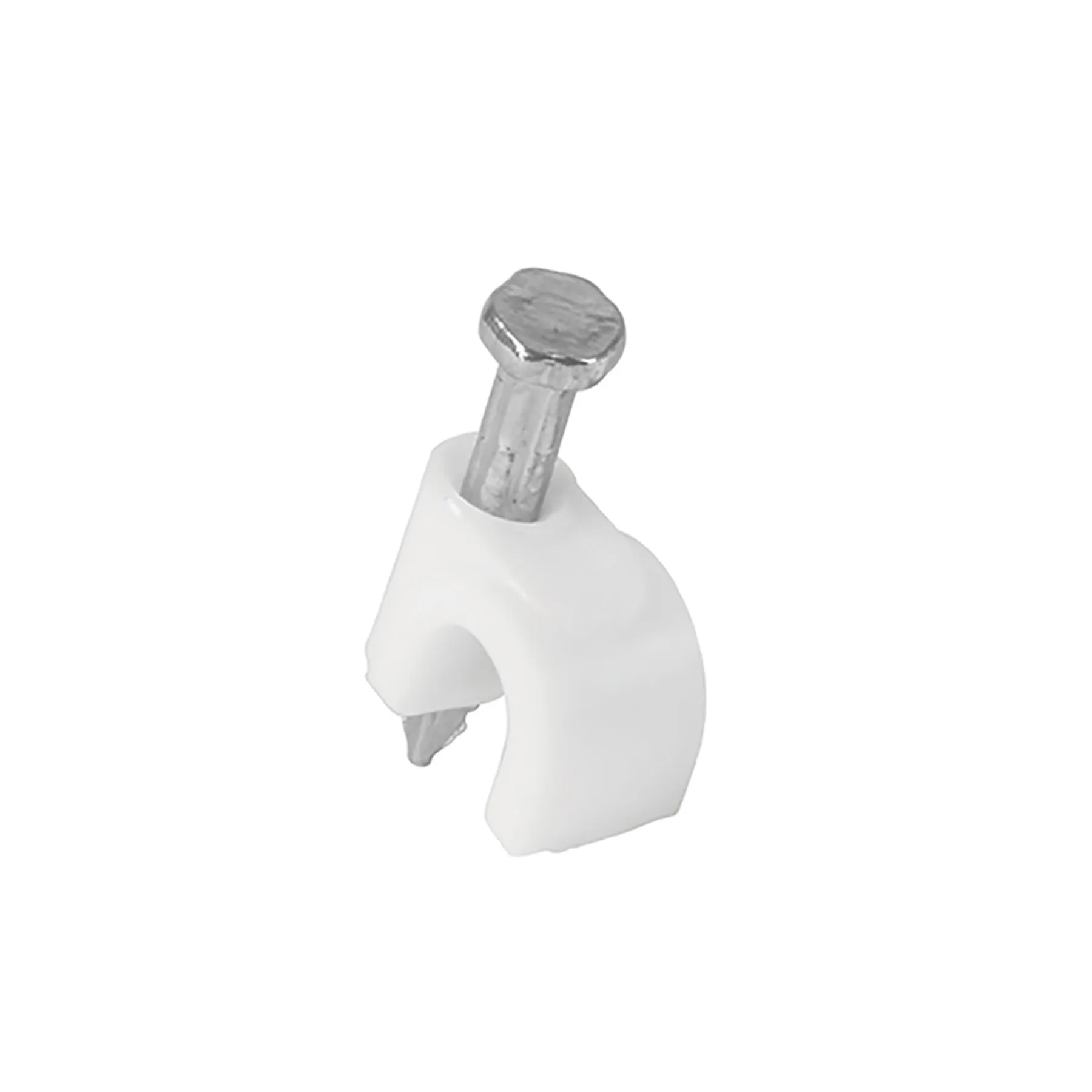 Grapas para cable Blanca Volteck 5 mm Redonda Por bolsa (20 pz)