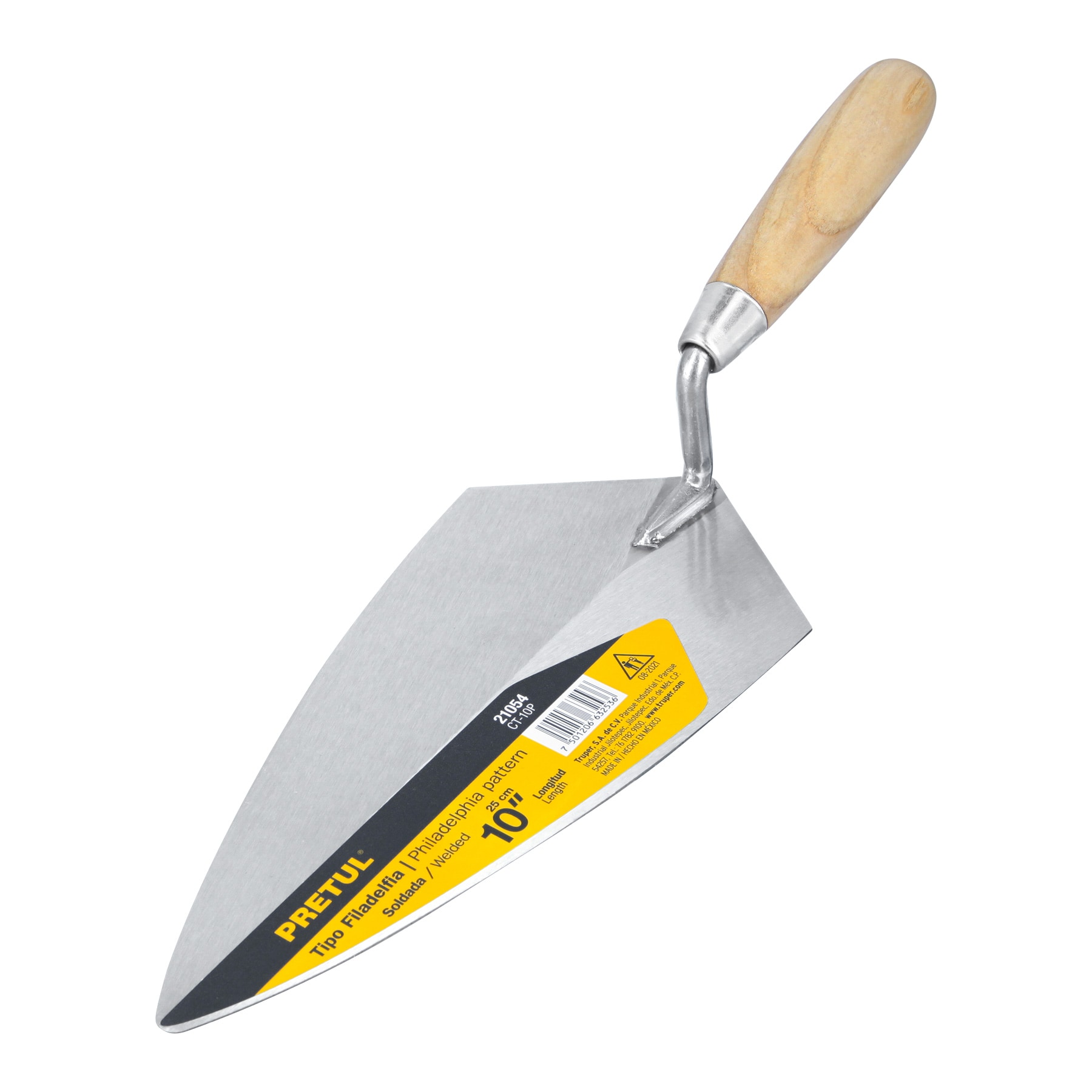 Cuchara para albañil Pretul 10 " (25 cm) Filadelfia Mango de madera Soldada
