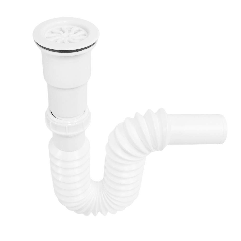 Cespol Fleximatic PVC Flexible Contra con rejilla de plastico Para fregadero