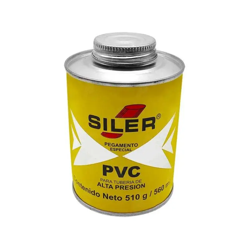 Pegamento para tubería Transparente 560 ml SILER Bote PVC
