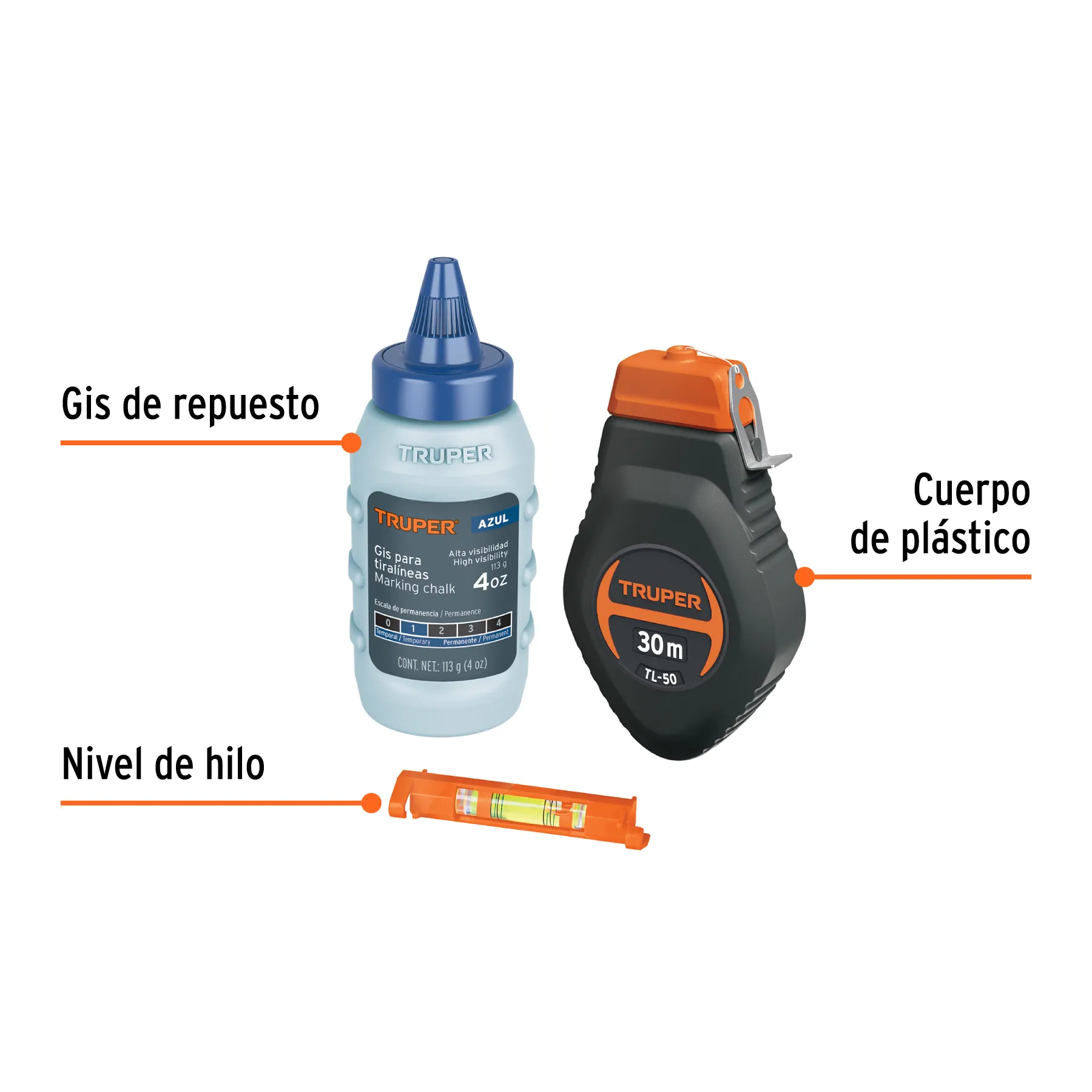 Tiralineas Con gis Truper Plastico