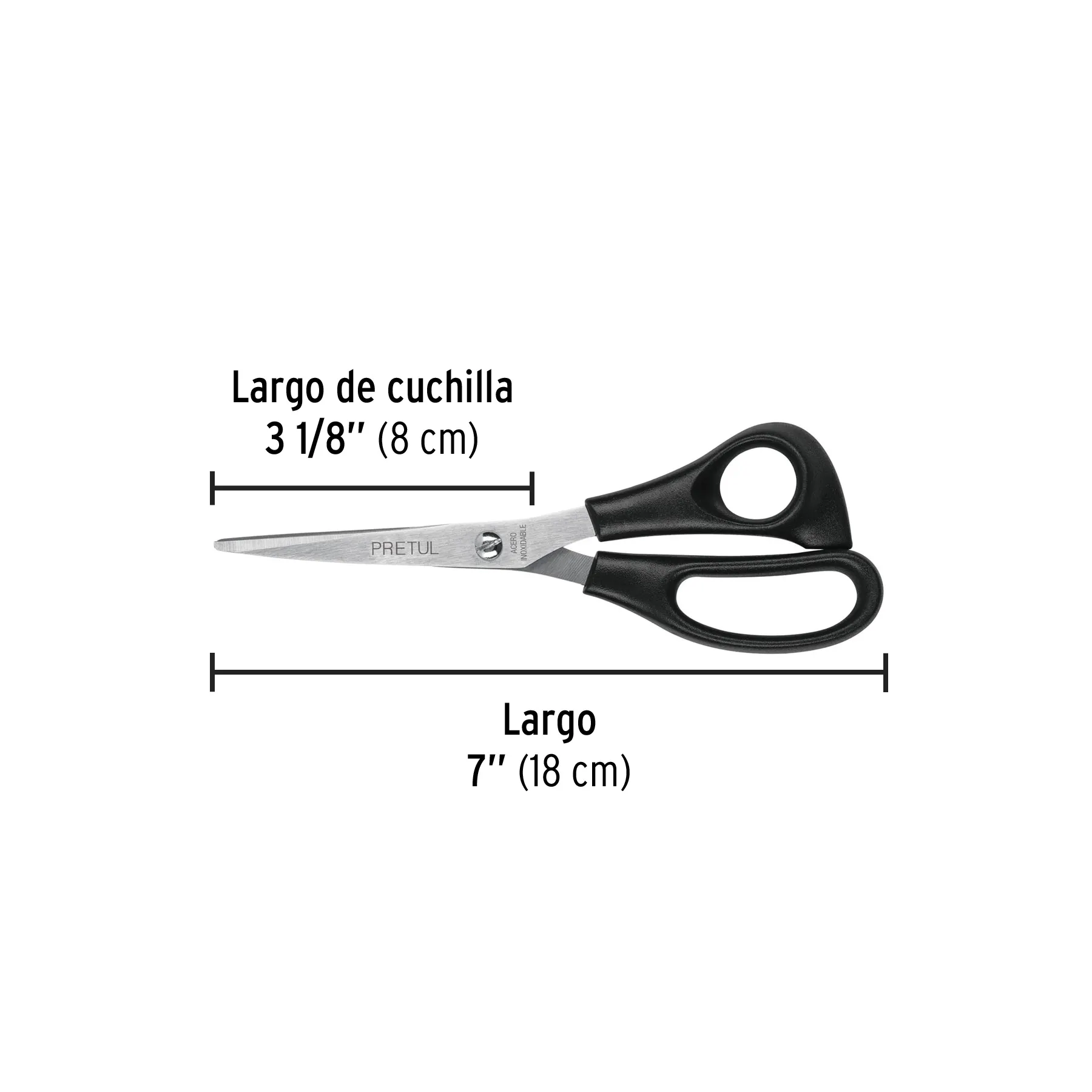 Tijeras 7 " (18 cm) Pretul Para casa y oficina