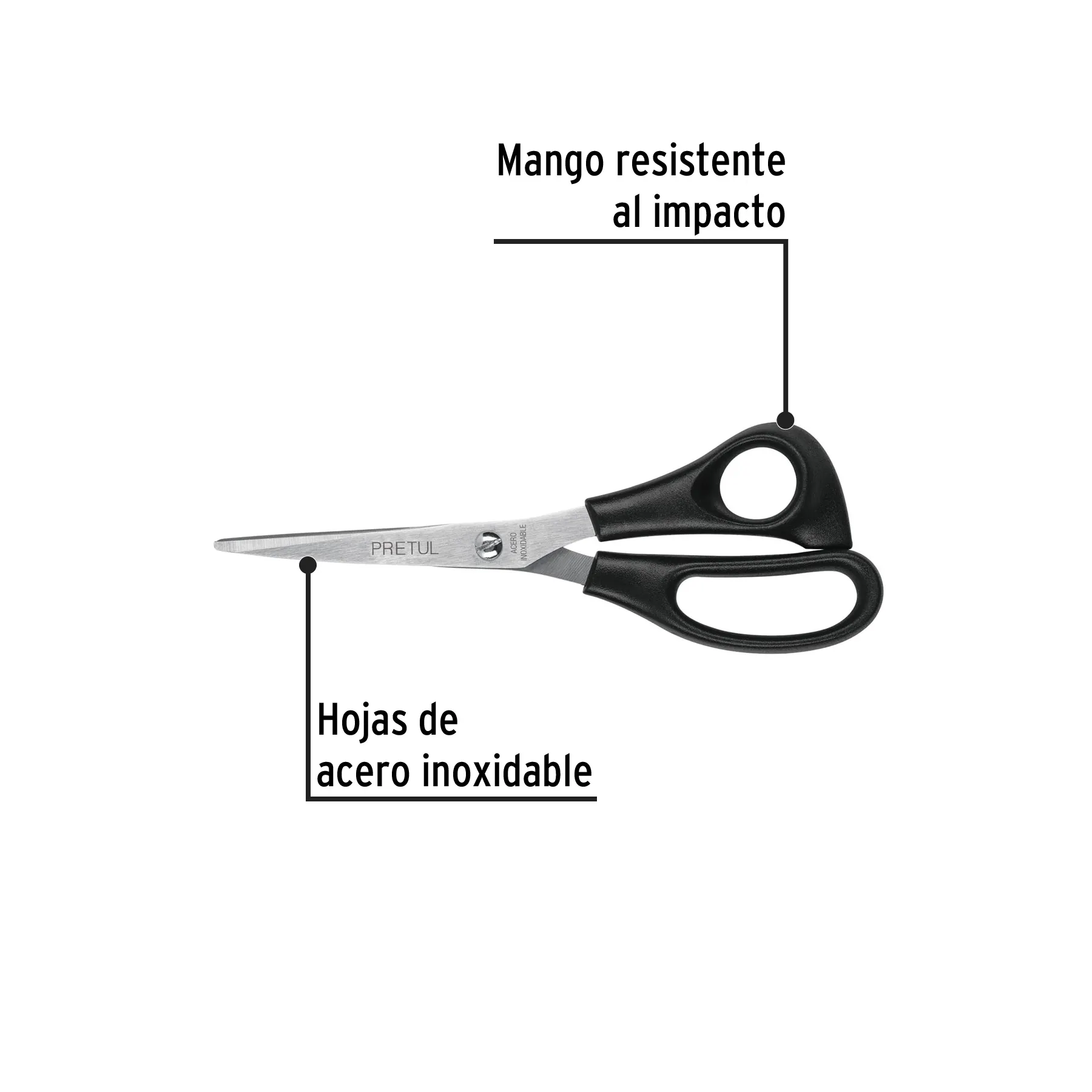Tijeras 7 " (18 cm) Pretul Para casa y oficina