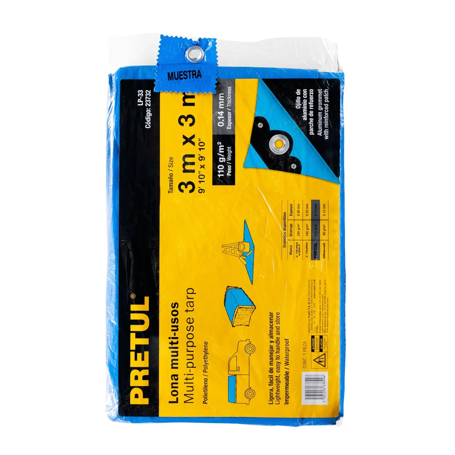 Lona 3 m Azul 3 m Pretul
