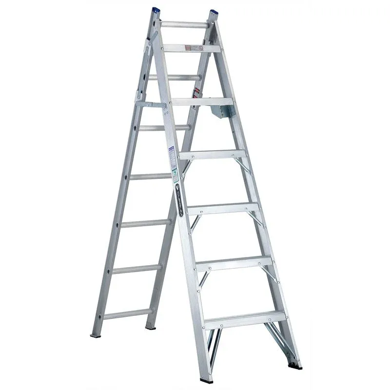 Escalera 1.83 m 150 kg (uso comercial) Cuprum Aluminio 13 peldaños Convertible