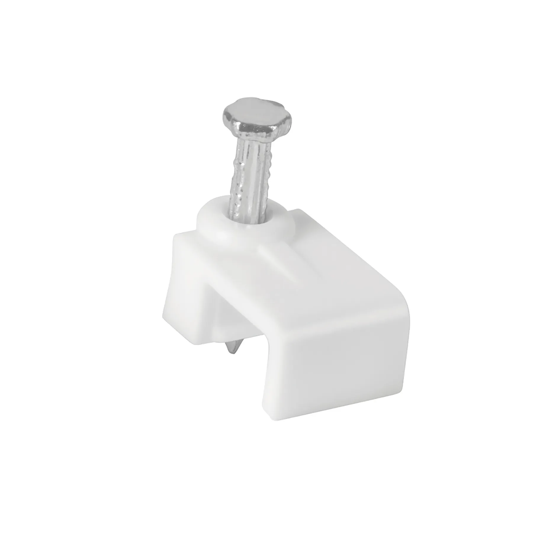 Grapas para cable Blanca Volteck 5 x 8.5 mm Plana Por bolsa (20 pz)