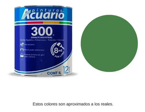 Pintura de esmalte Verde acuario 1 L (1000 ml) Acuario 300
