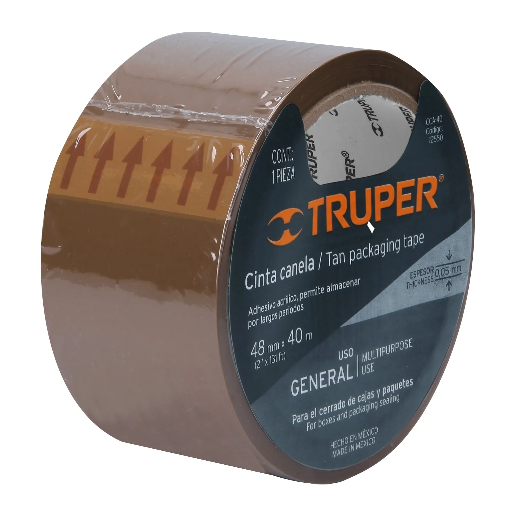 Cinta de empaque Canela 40 m Truper