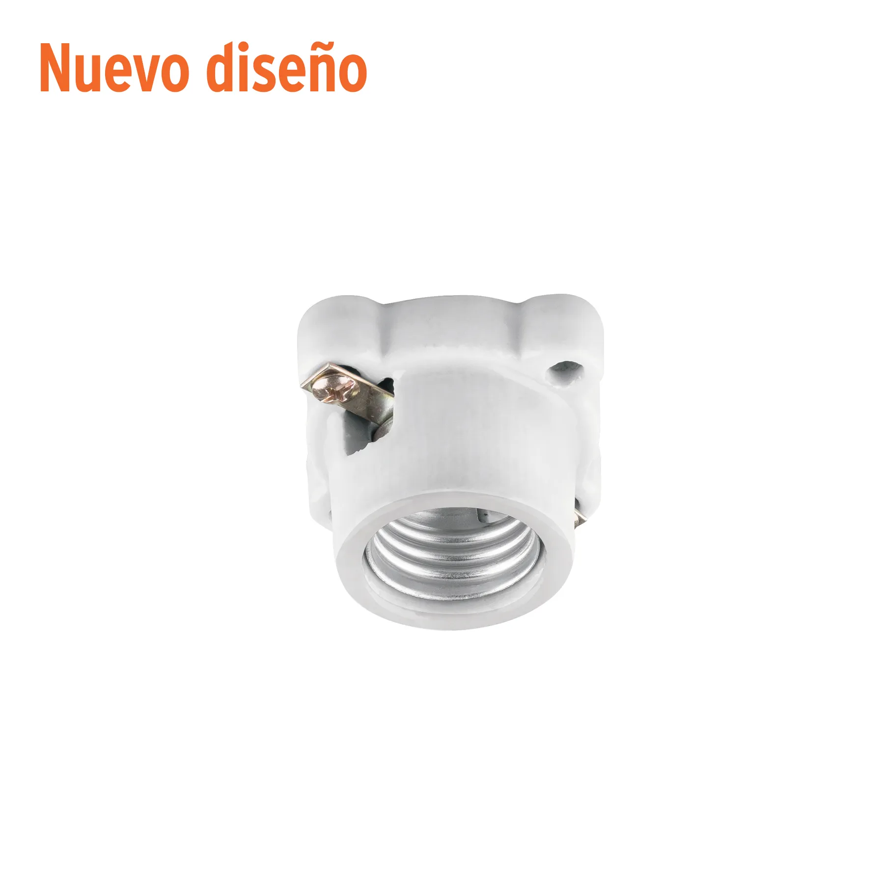 Soquet (Porta-lampara) Blanco Volteck Porcelana Base cuadrada