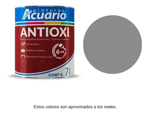 Pintura anticorrosiva Gris 1 L (1000 ml) Acuario ANTIOXI