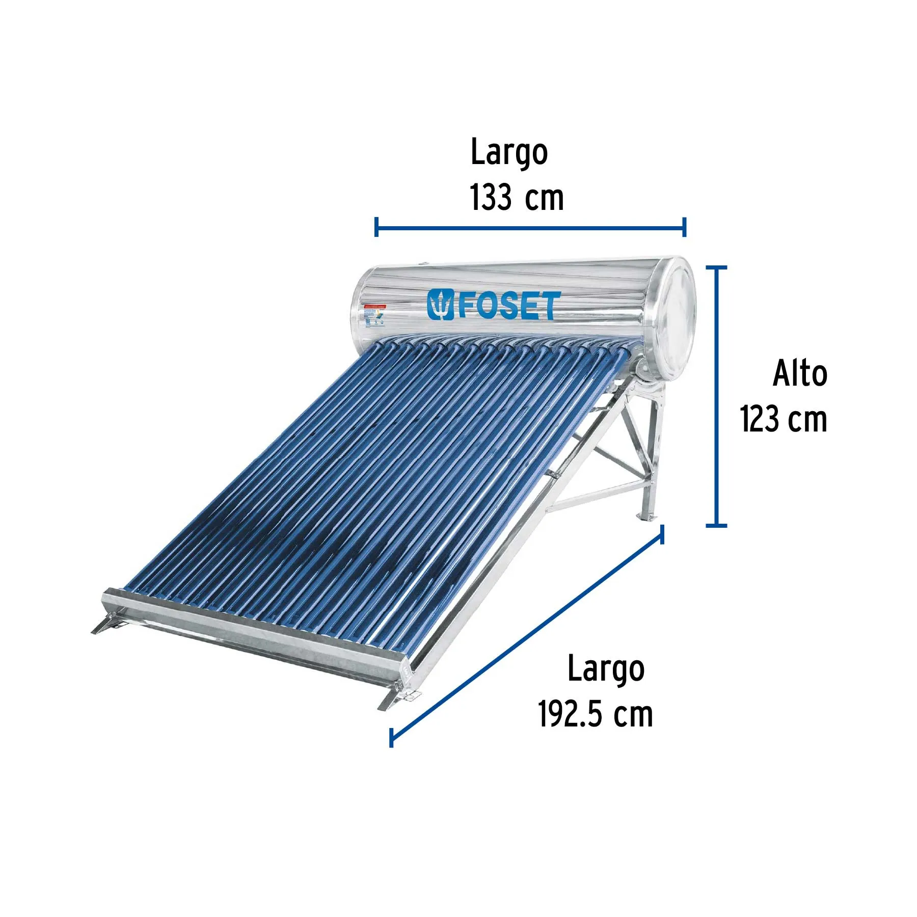 Calentador solar baja presión Foset 5 personas 15 tubos