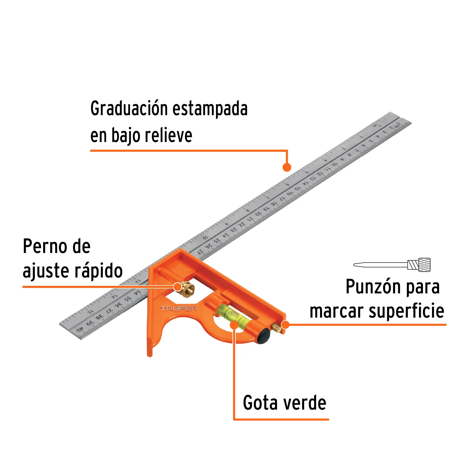 Escuadra 16 " (40 cm) Truper De combinacion