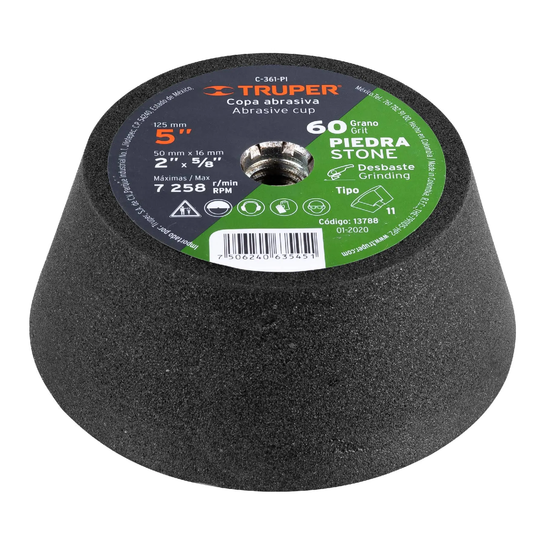 Copa para desbaste de piedra 5 " 60 Truper