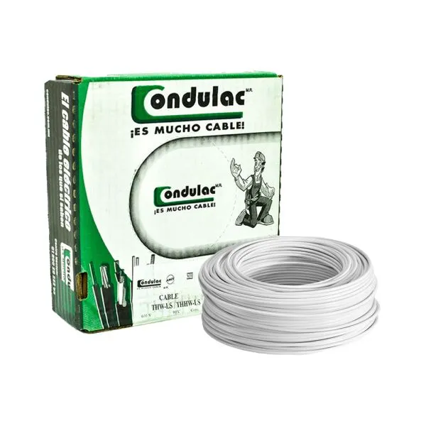 Cable sencillo #14 Blanco Condulact Por caja (100 m)