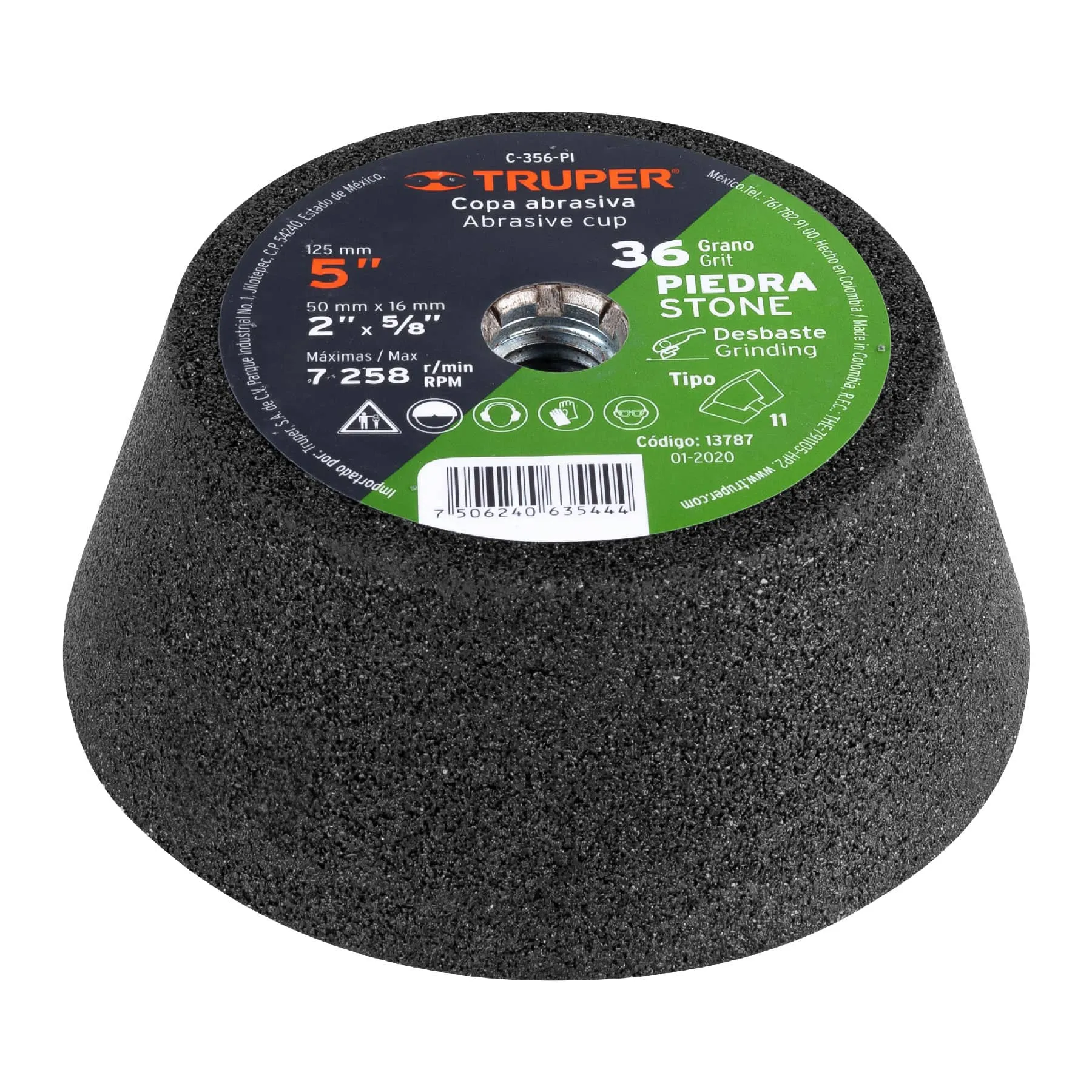 Copa para desbaste de piedra 5 " 36 Truper