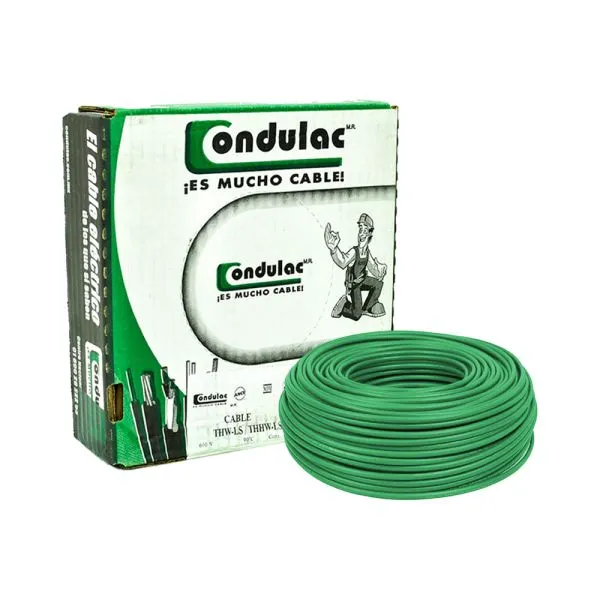 Cable sencillo #8 Verde Condulact Por caja (100 m)