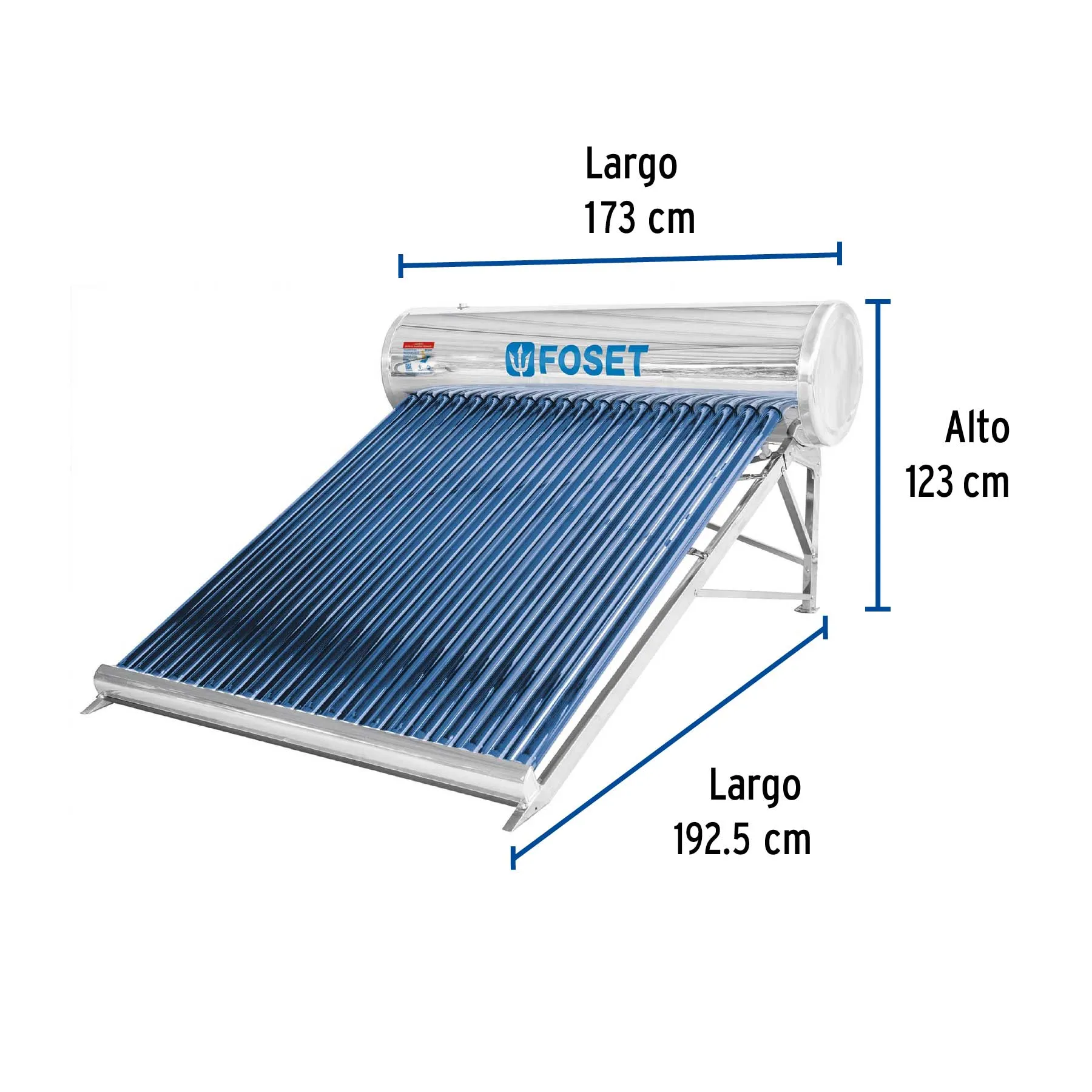 Calentador solar baja presión Foset 7 personas 20 tubos