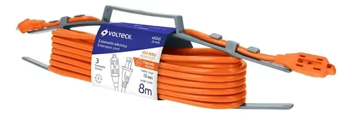 Extension electrica #16 8 m Volteck Uso rudo polarizada