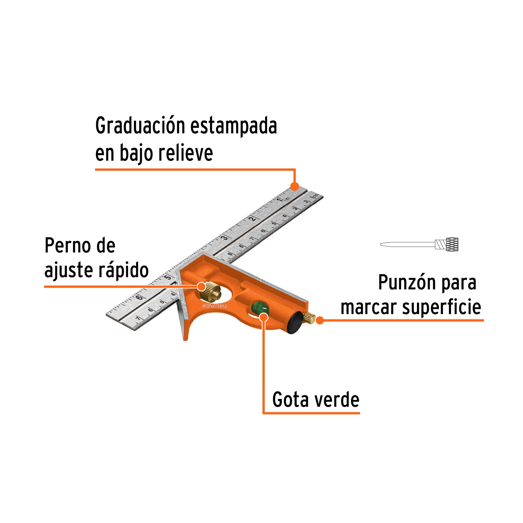 Escuadra 7 " (18 cm) Truper De combinacion