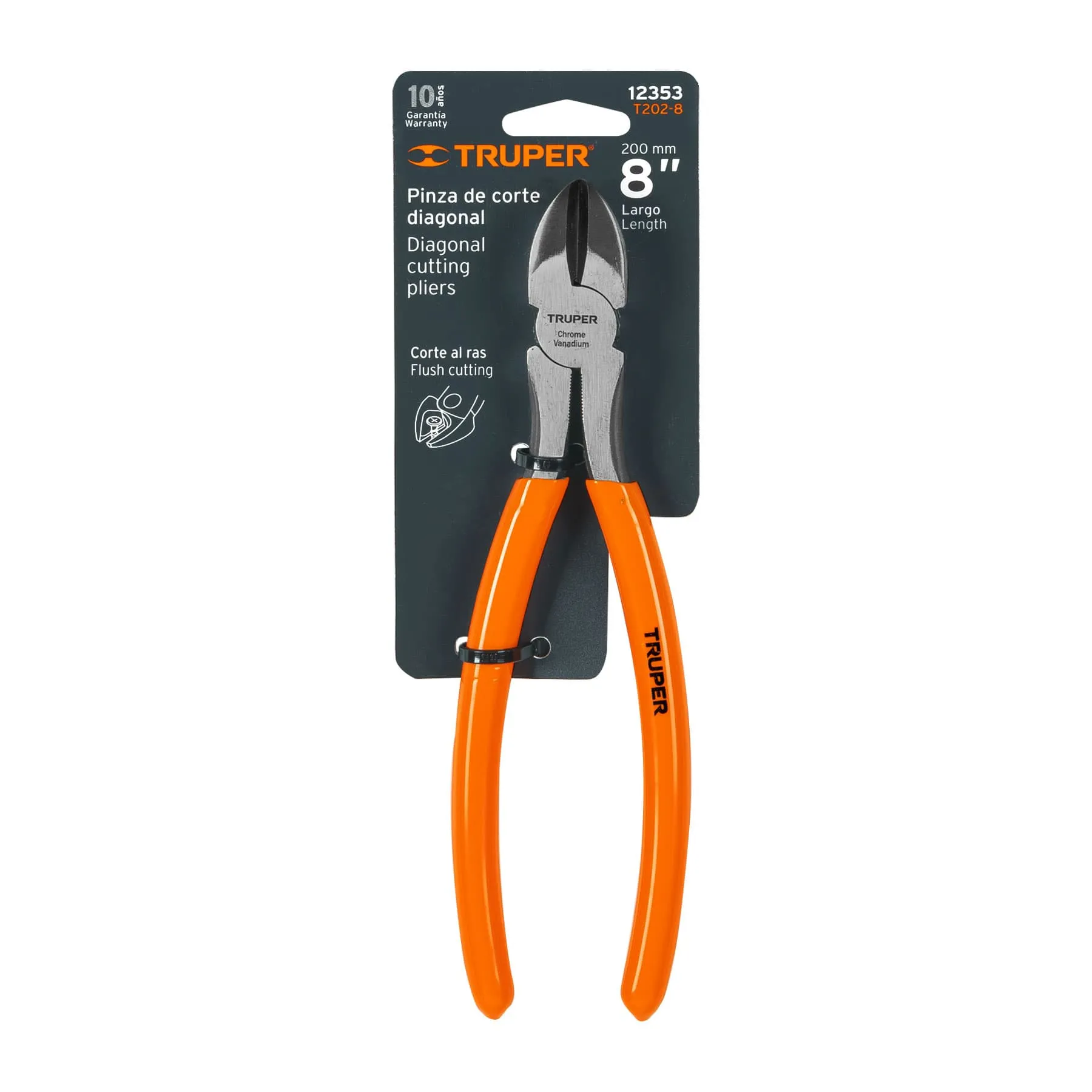 Pinzas de corte diagonal 8 " Truper PVC
