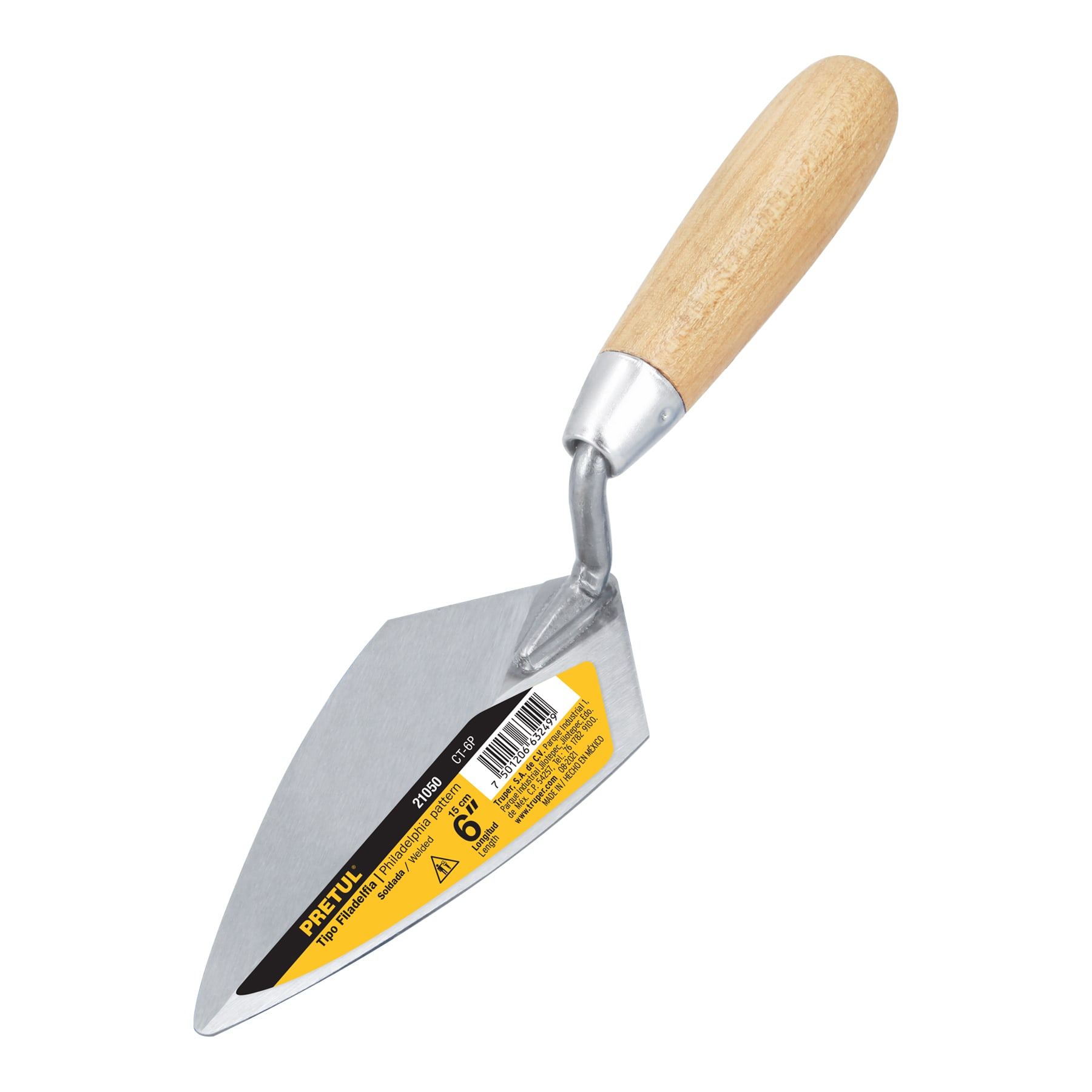 Cuchara para albañil Pretul 6 " (15 cm) Filadelfia Mango de madera Soldada