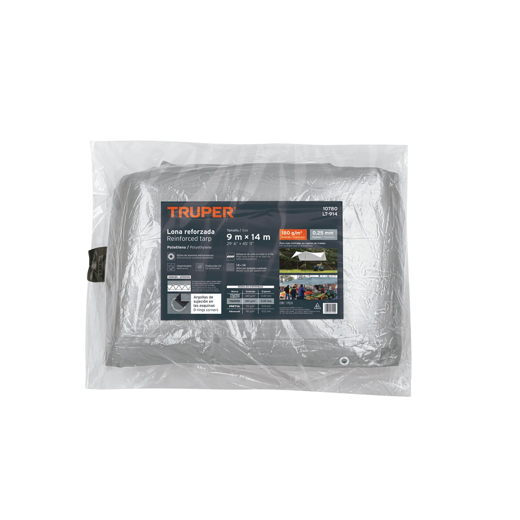 Lona 9 m Gris 14 m Truper