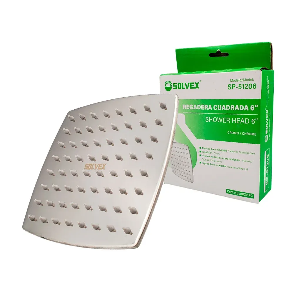 Regadera cuadrada Solvex 6 " SP-51206
