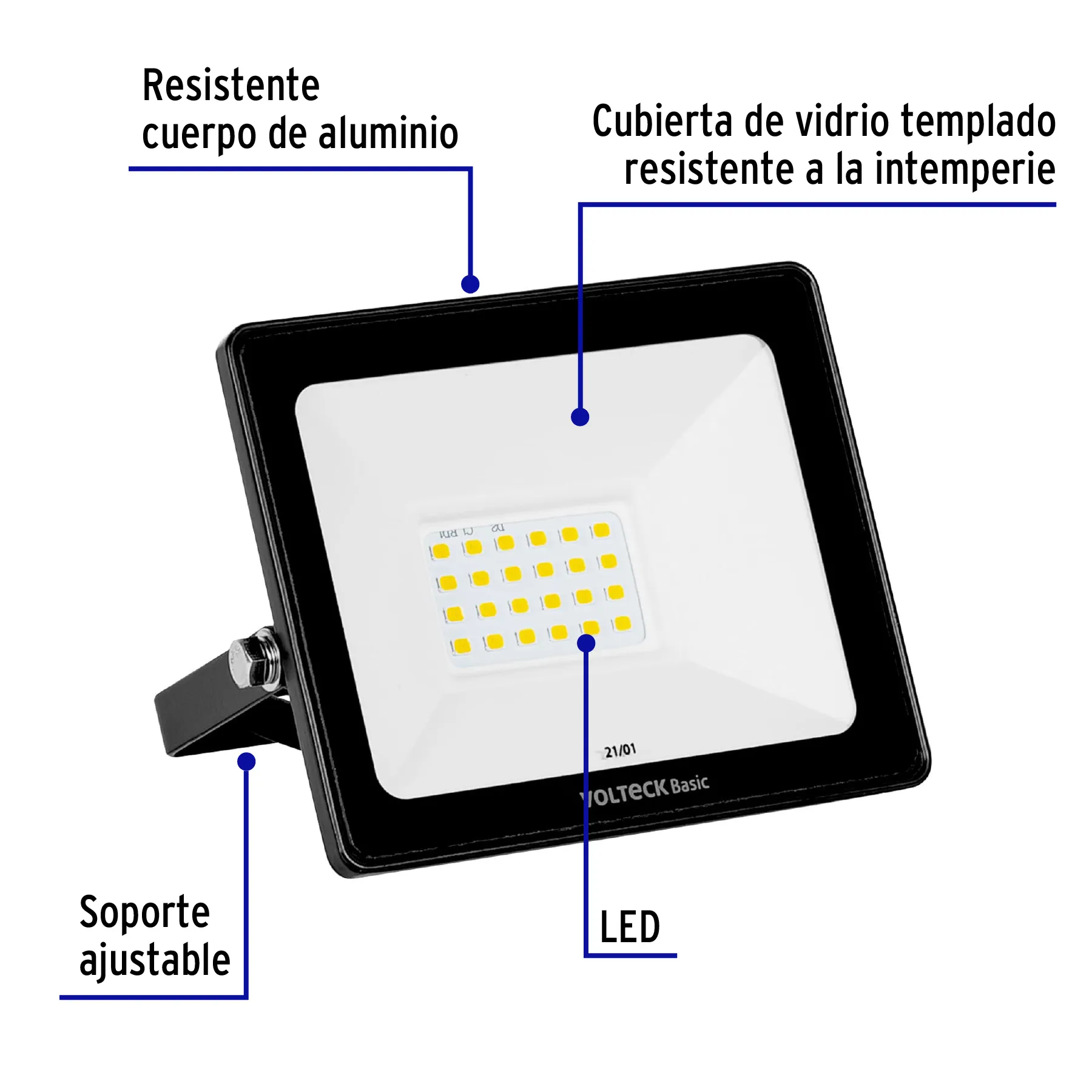 Reflector LED Volteck REF-401L 20 W Fría 6,500 K
