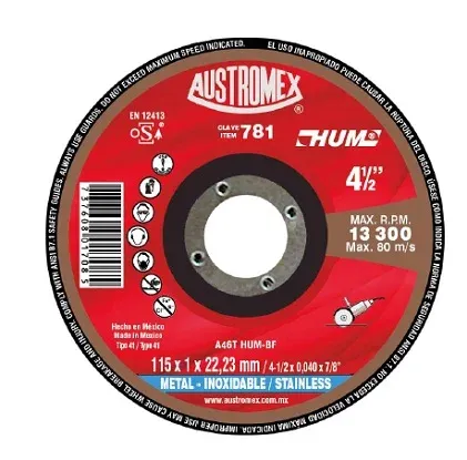 Disco de corte para metal