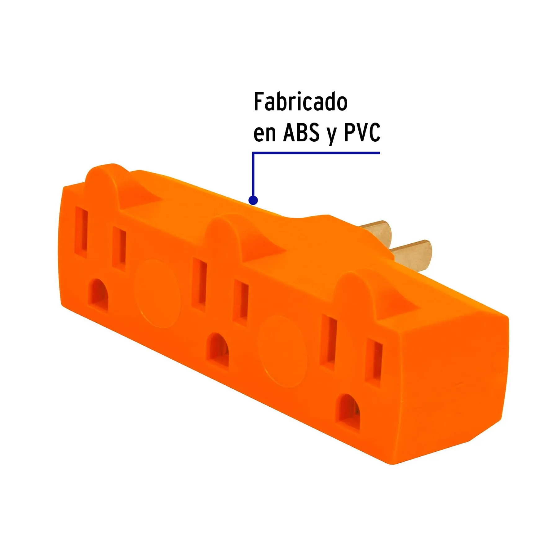 Multicontacto triple Tipo Y Volteck Reforzado naranja